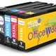 Cartuchos de tinta compatibles con impresoras HP de la marca Office World.